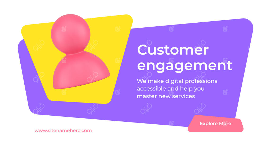 توسعه استراتژی ترفیع بازاریابی دیجیتال برای تعامل با مشتری - بنر شبکه‌های اجتماعی وکتور آیکون