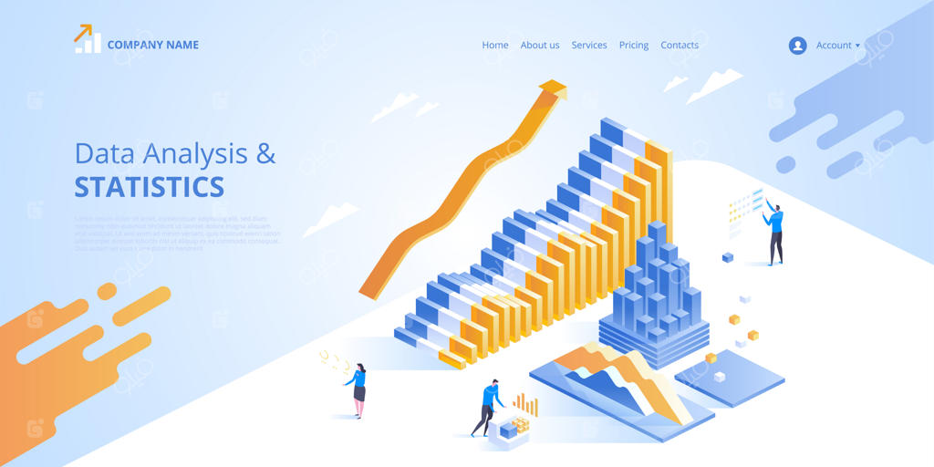 تحلیل داده‌ها: تصویر ایزومتریک برای صفحه فرود