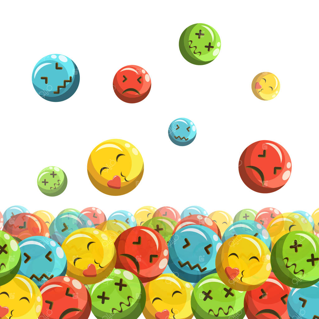 پس‌زمینه با ایموجی‌های مختلف و حالت‌های گوناگون