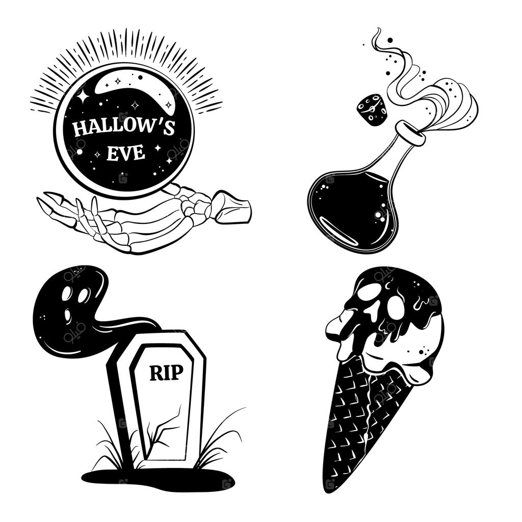 مجموعه استیکرهای اسرارآمیز هالووین تاریک