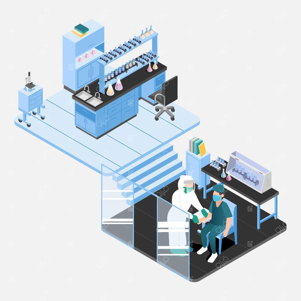 اتاق آزمایشگاه به سبک ایزومتریک