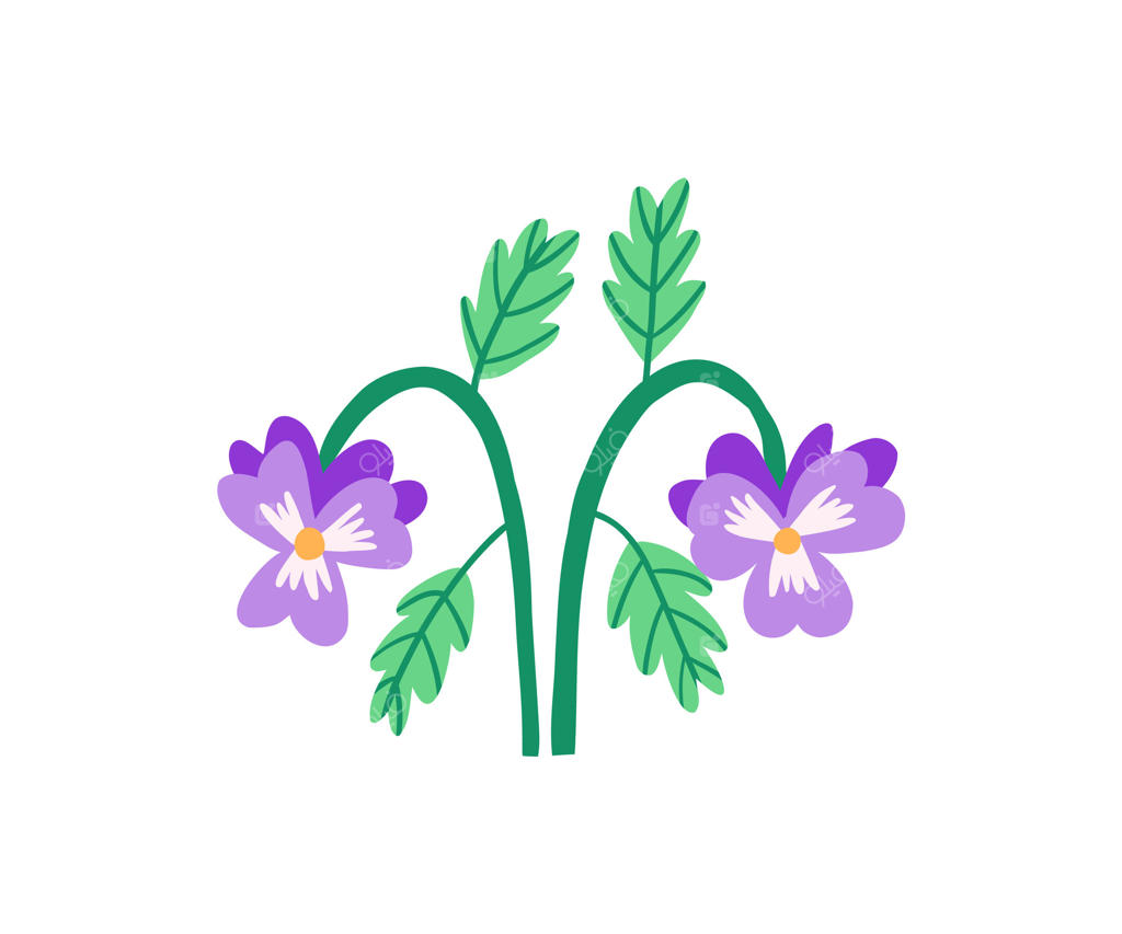 نقاشی دستی گل‌های تابستانی: باغ و گیاهان در سبک ساده