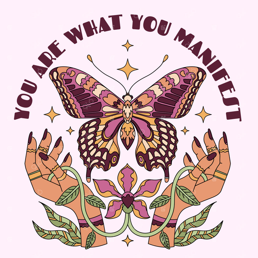 تصویر پروانه با طراحی دستی به سبک رترو