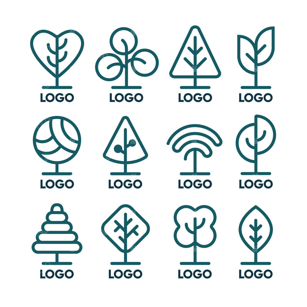 مجموعه لوگوهای خطی درختان