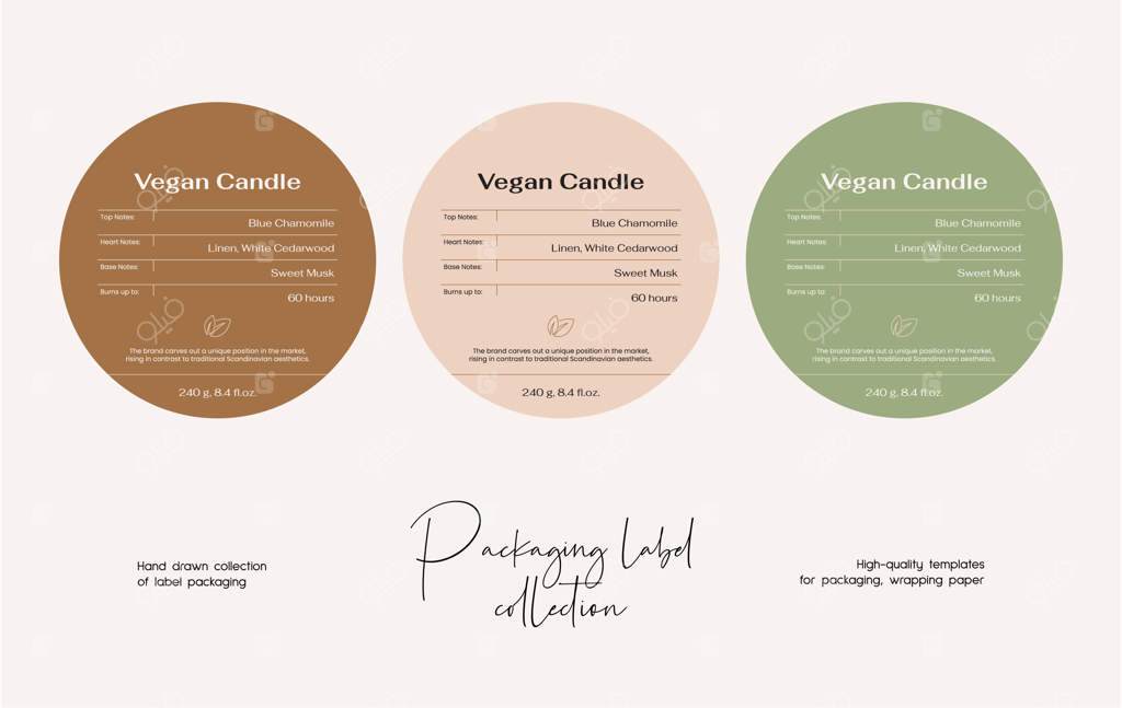 پترن طراحی برچسب لوازم آرایشی با نقاشی خط برداری دستی