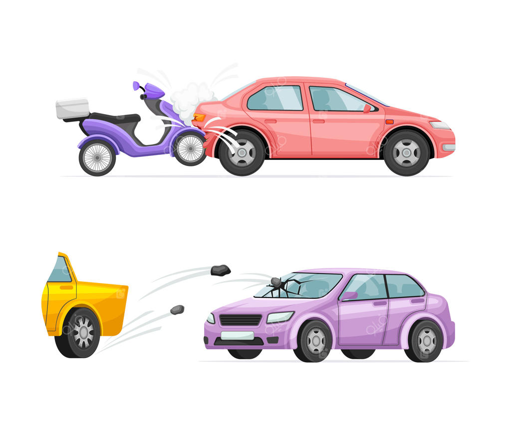 دو نوع مختلف از ماشین‌ها و موتورسیکلت‌ها نمایش داده شده‌اند