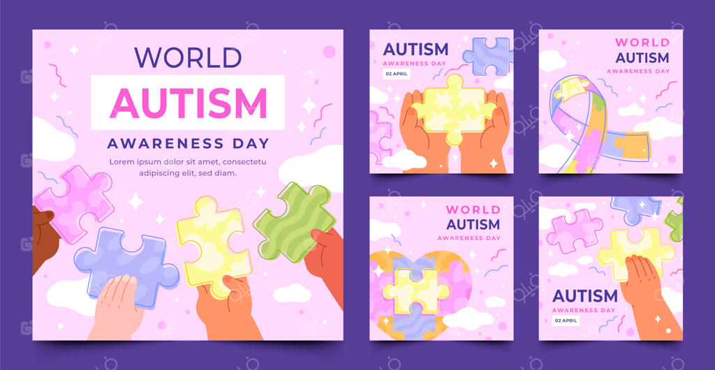 مجموعه‌ای از پست‌های اینستاگرام برای روز جهانی آگاهی از اوتیسم