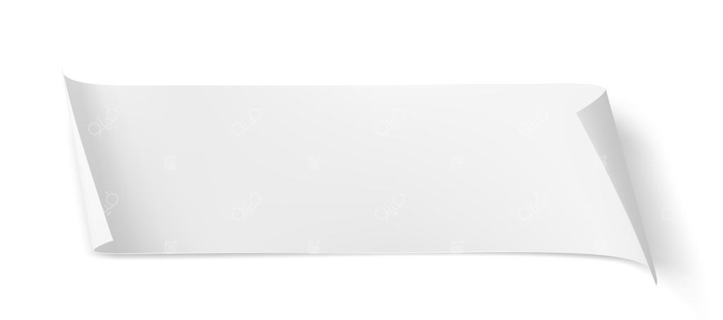 کاغذ سفید با کنج‌های منحنی و سایه ملایم و جدا شده