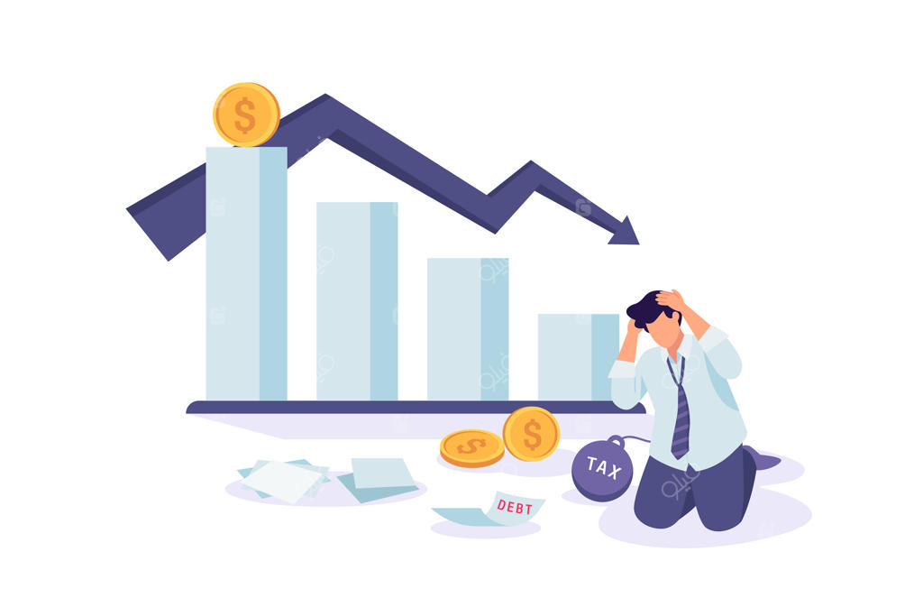 مفهوم ورشکستگی با حضور یک مرد