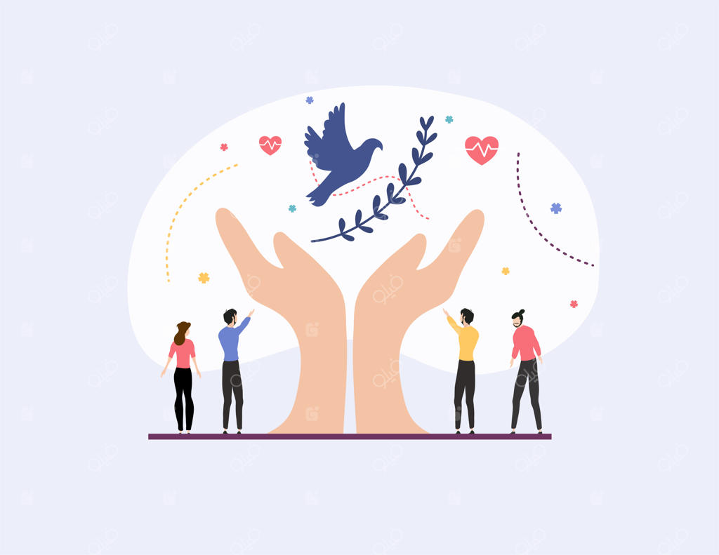 طرح وکتور برای روز صلح و رویدادهای مرتبط با آن