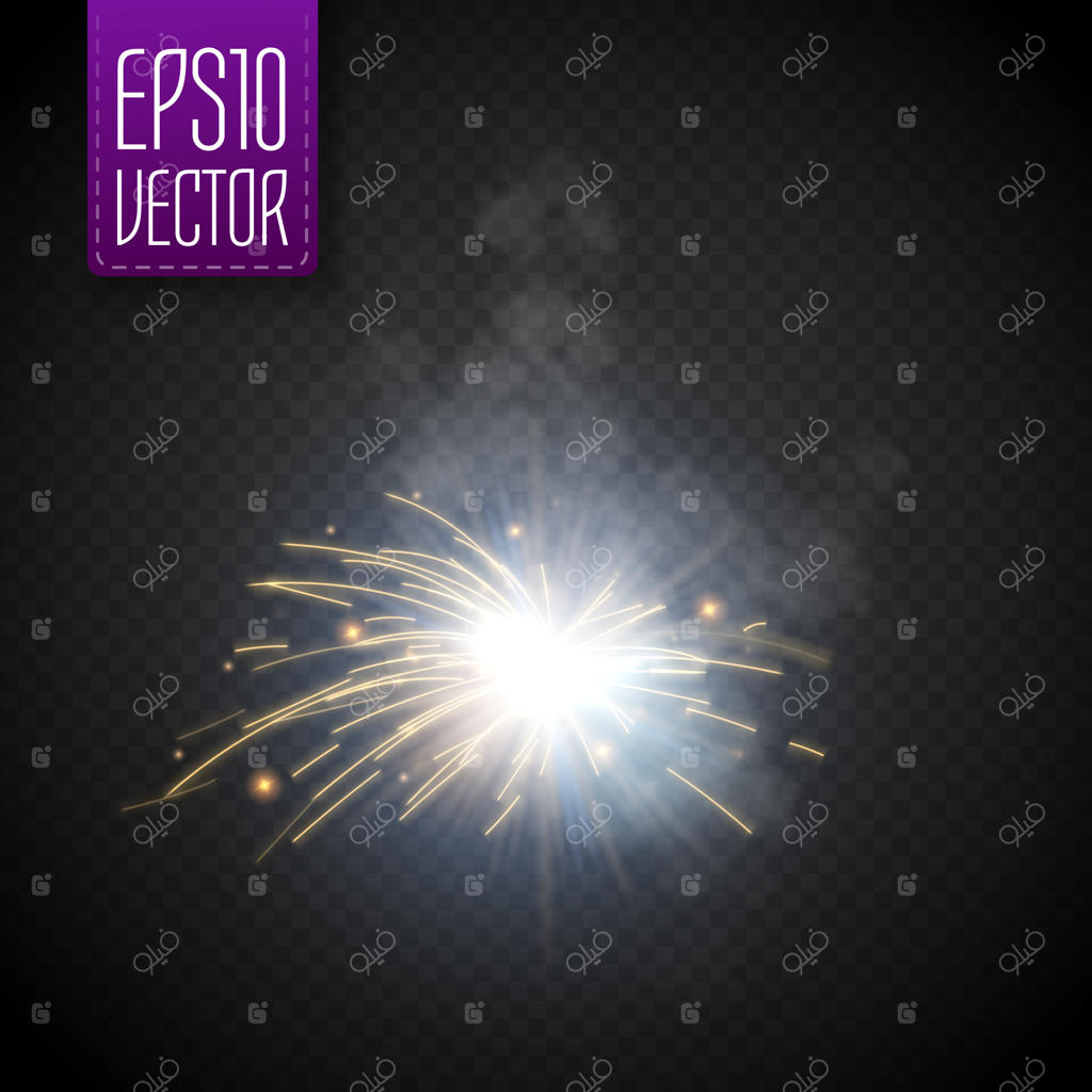 افکت نوری جرقه‌های آتش درخشان و جدا شده