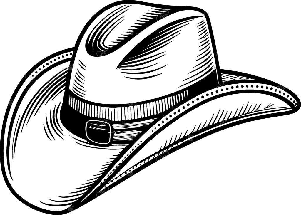 تصویرسازی شیک کلاه کابوی برای طراحی‌های وینتیج و دکوراسیون با تم وسترن