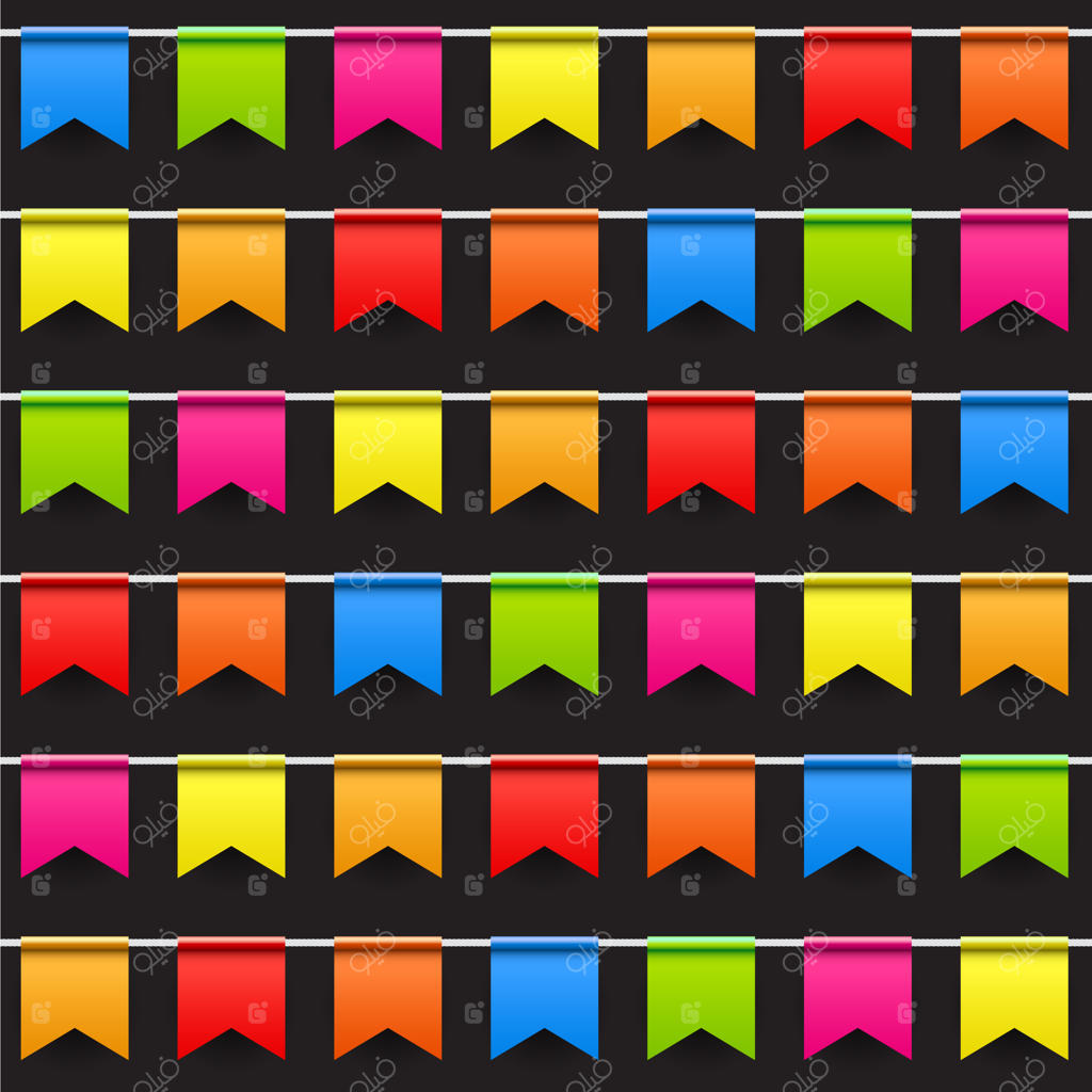 پس‌زمینه مهمانی با پترن یکپارچه از پرچم‌ها - تصویر وکتور، فرمت EPS10