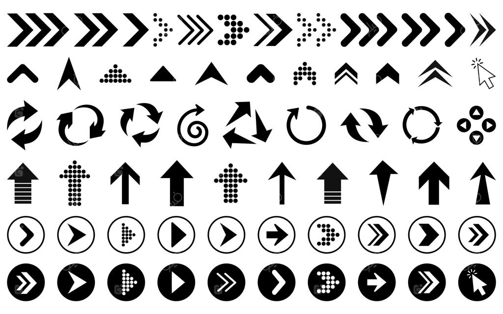 مجموعه وکتور المان‌ها، علائم و نمادهای فلش