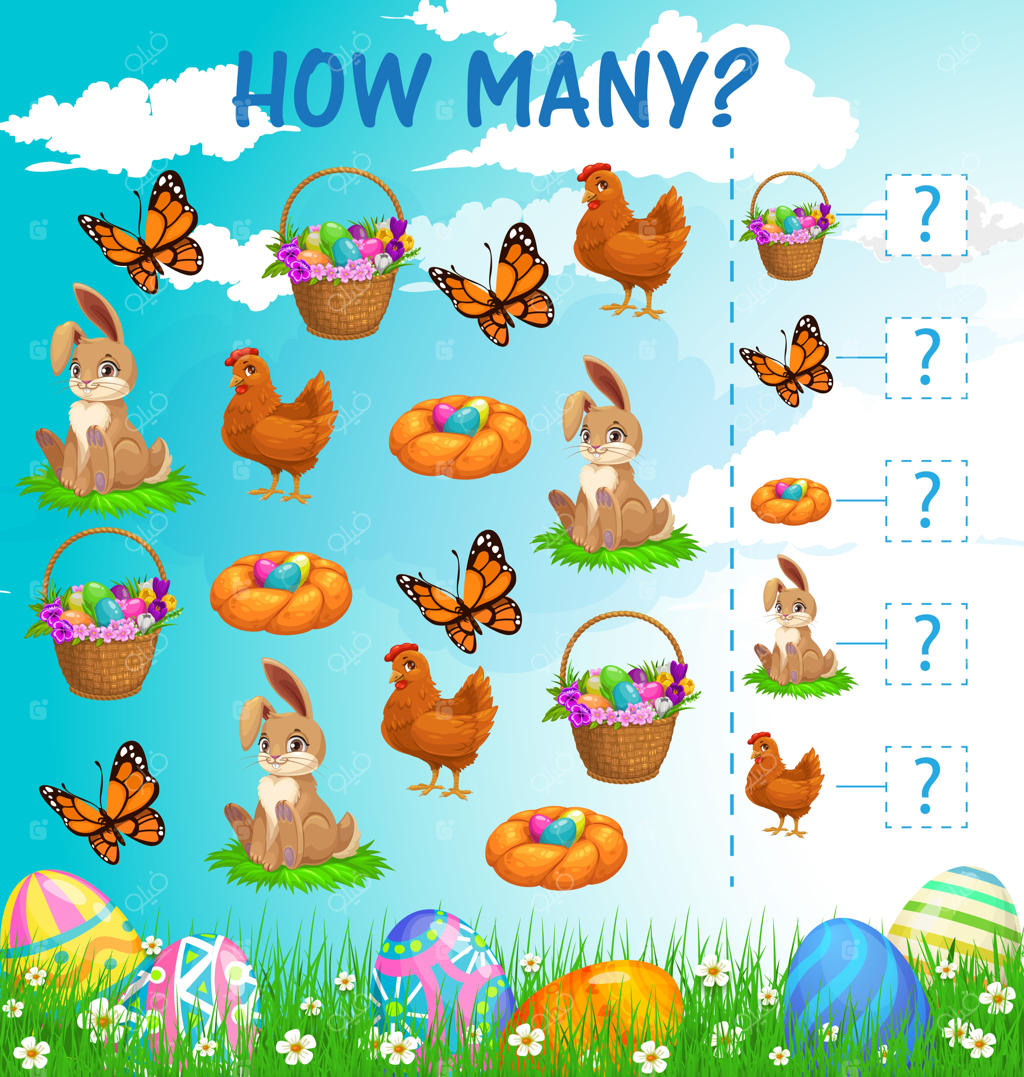 کاربرگ بازی جست‌وجو و پیدا کردن با شخصیت‌های عید پاک برای کودکان