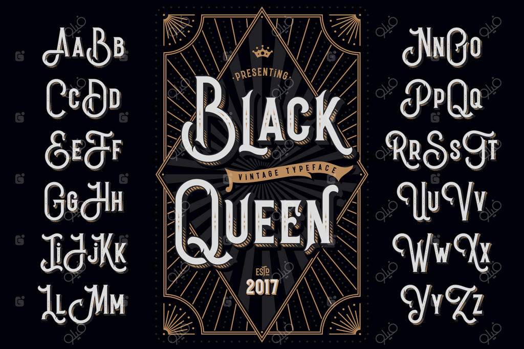 فونت قدیمی با قاب تزئینی