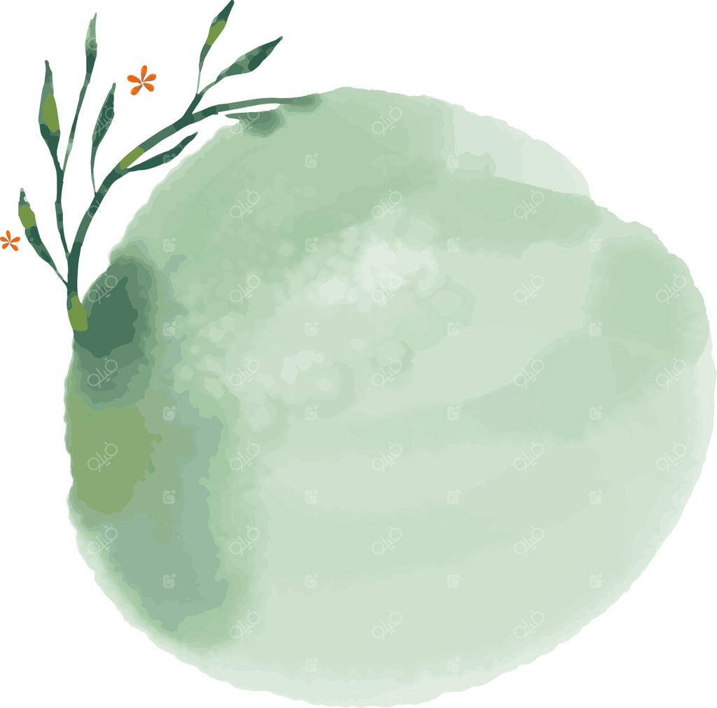 پس‌زمینه سبز با بافت و فرم‌های آبرنگی انتزاعی