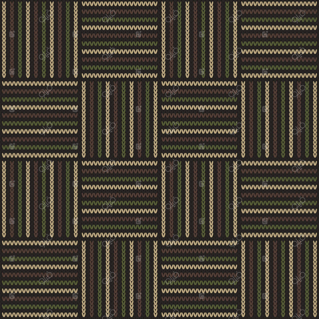 طرح بافتنی آبستره به سبک استتار جنگلی