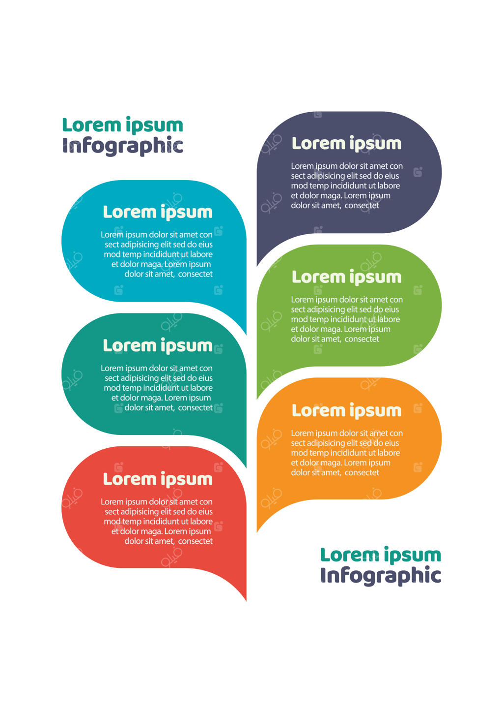 قالب اینفوگرافیک رنگارنگ داده‌ها. تصویرسازی وکتور