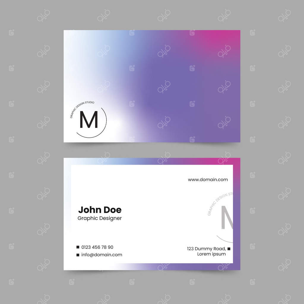 قالب کارت ویزیت با گرادیان پاستلی