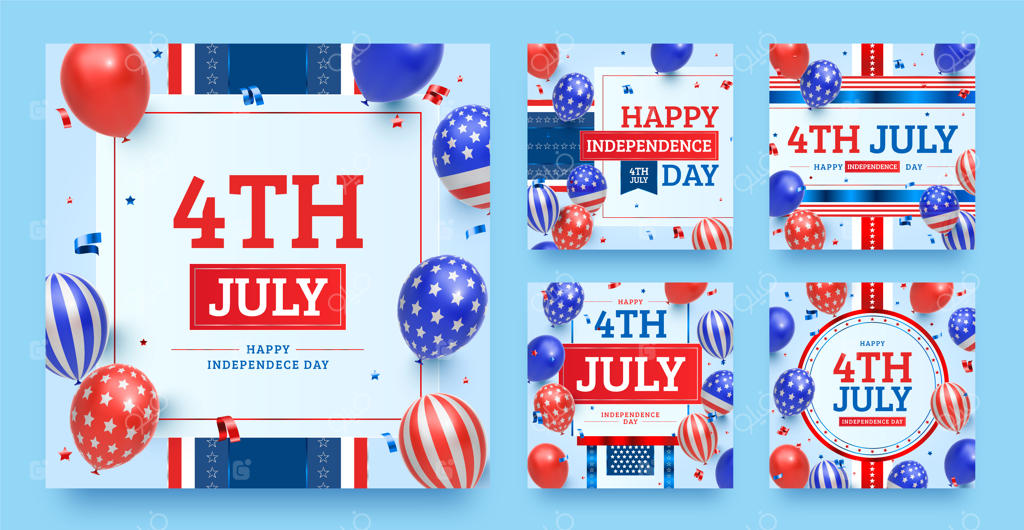 مجموعه واقع‌گرایانه پست‌های اینستاگرام برای چهارم جولای