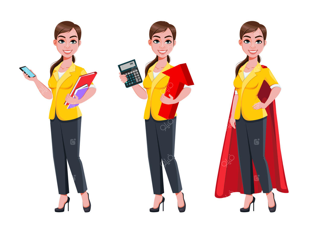 زن جوان و زیبا در سه حالت مختلف