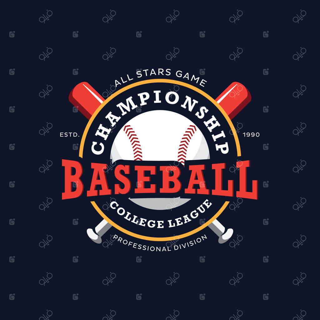 قالب طراحی لوگوی لیگ قهرمانی بیسبال کالج‌ها