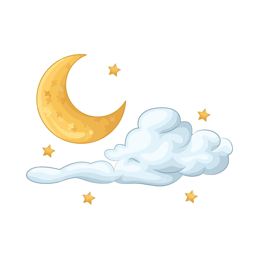 تصویرسازی ماه و ابر