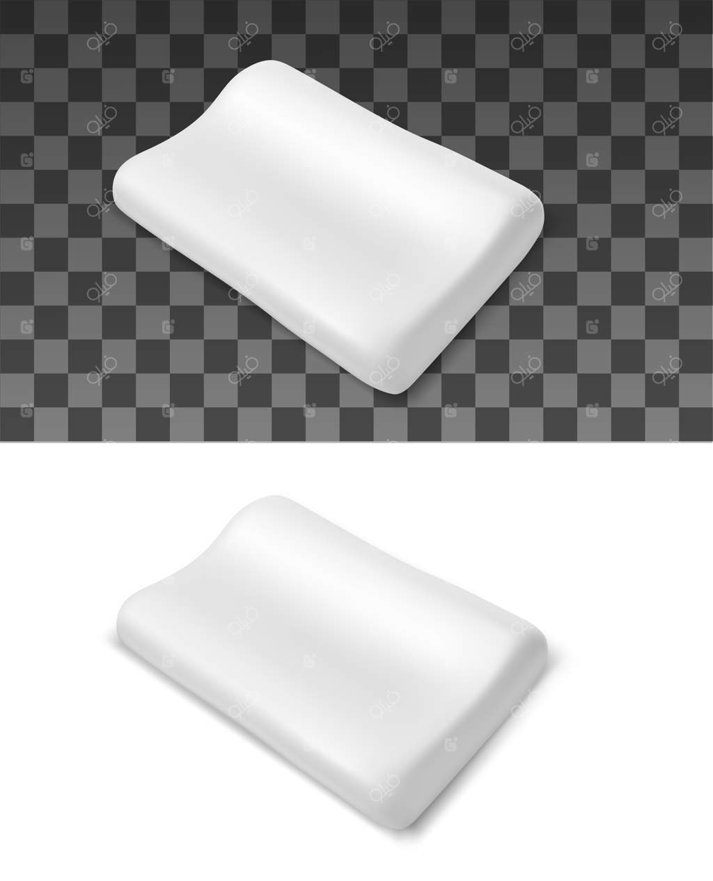 بالش طبی ارتوپدی با حافظه شکل، طرح وکتور