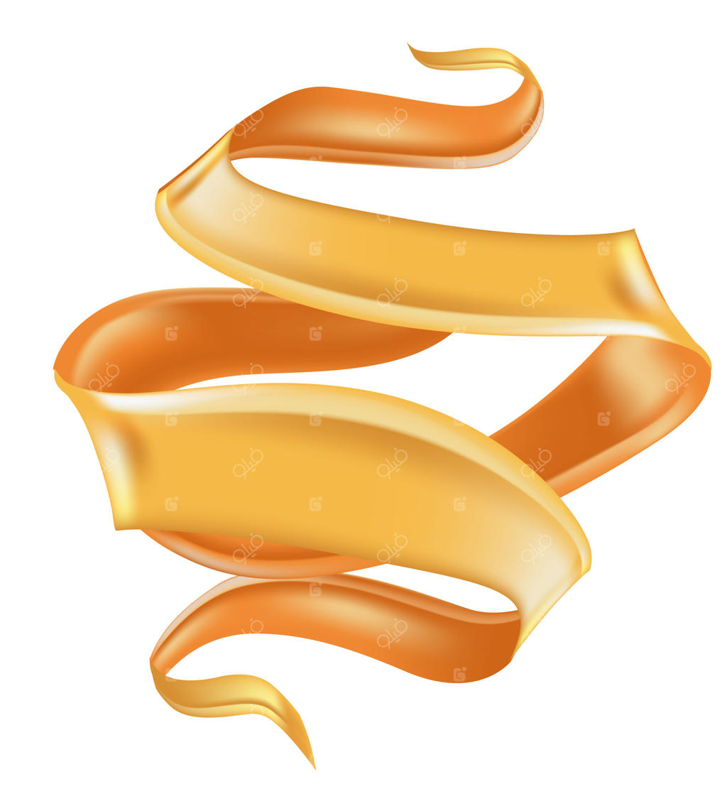 ریبان ابریشمی نارنجی واقع‌گرایانه وکتوری