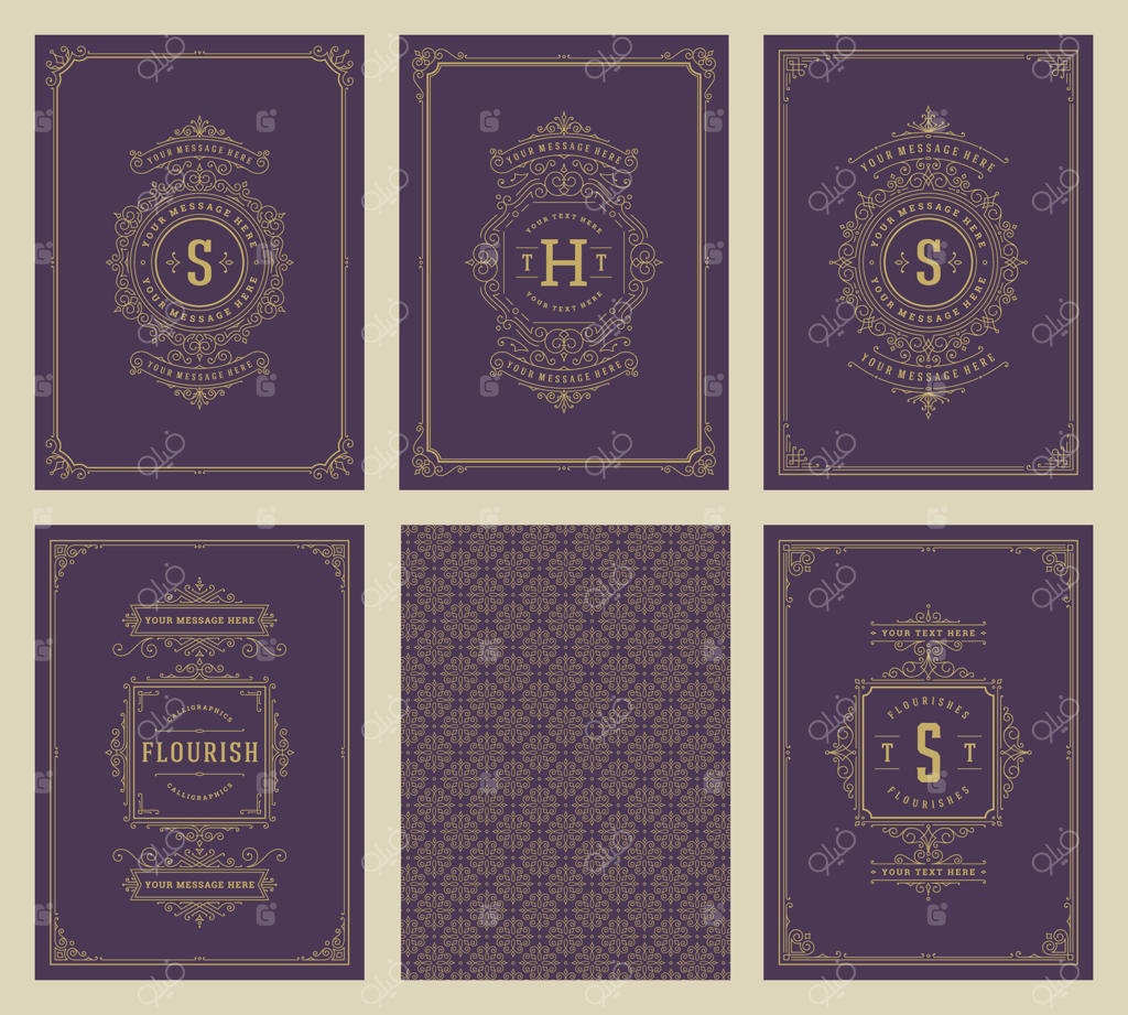 کارت تبریک با طرح‌های قدیمی و قاب‌های تزئینی کلاسیک