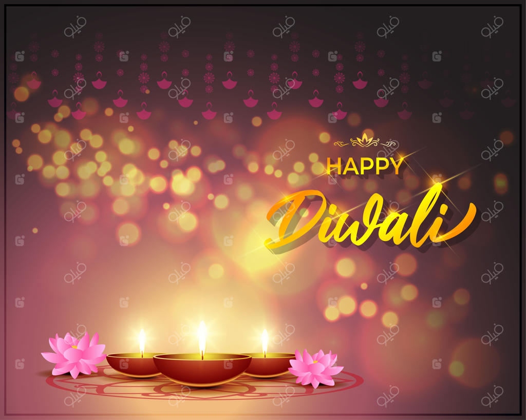 تصویر برداری جذاب برای تبریک جشن هندی دیوالی