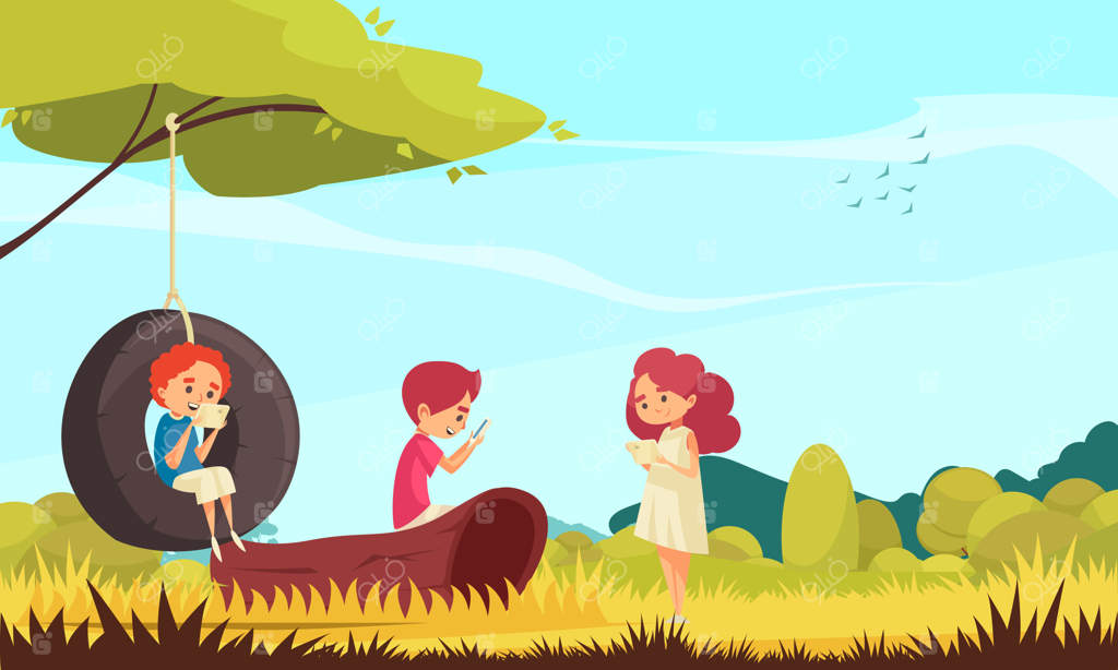 اعتیاد به ابزار دیجیتال: کودکان در طبیعت با گوشی‌های هوشمند