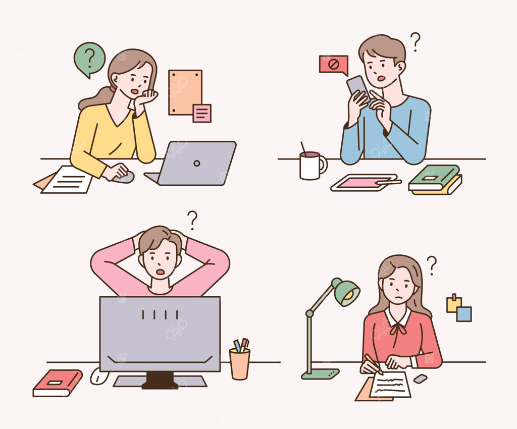 مردم پشت میزهایشان نشسته‌اند و به دنبال چیزهایی هستند که نمی‌دانند.