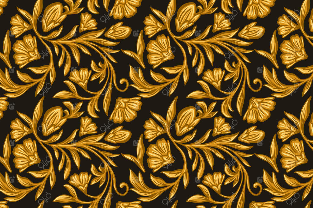 زمینه گل‌دار تزئینی طلایی