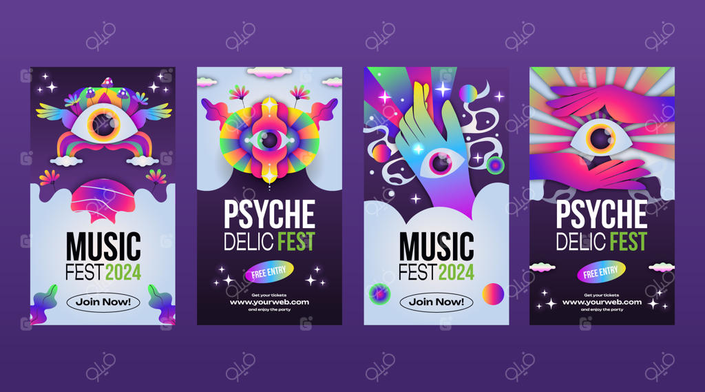 مجموعه داستان‌های اینستاگرام با طراحی رنگارنگ و روان‌گردان