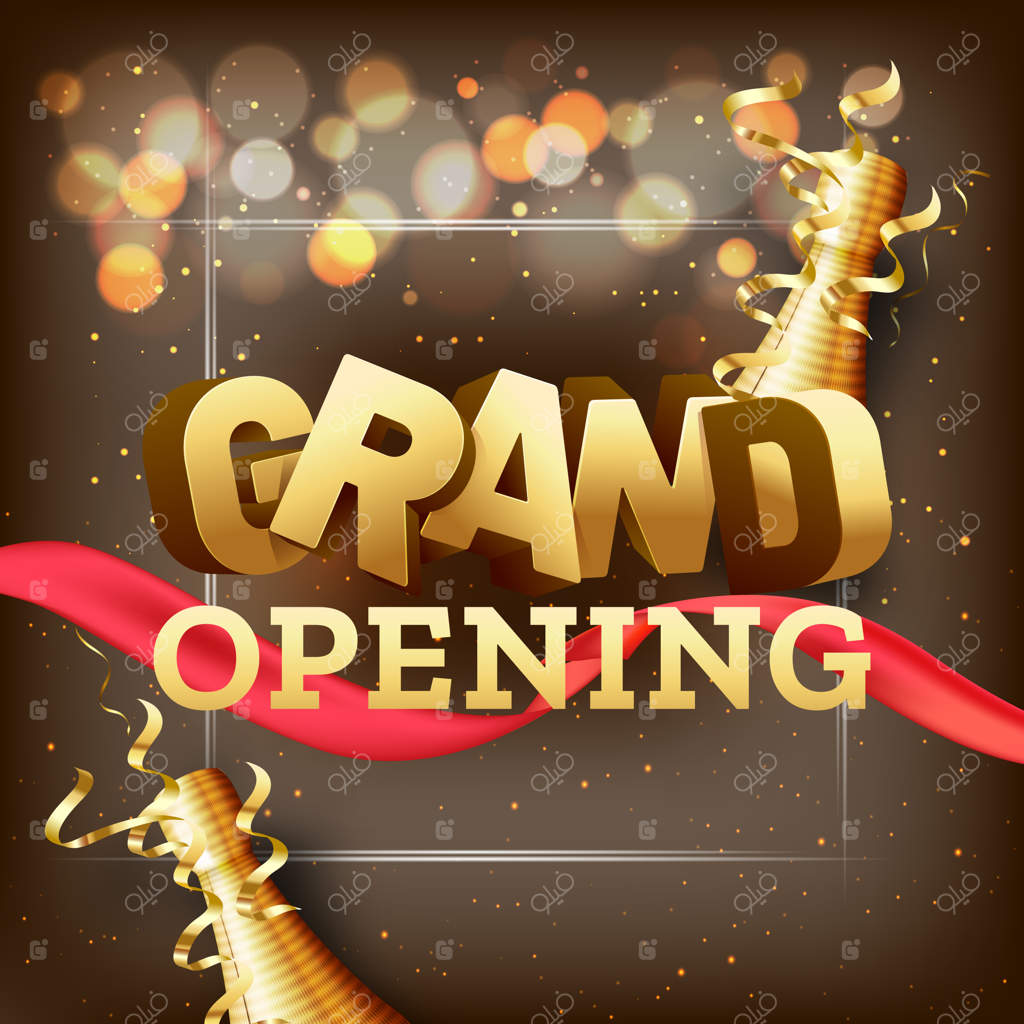 فلایر یا کارت دعوت افتتاحیه بزرگ.