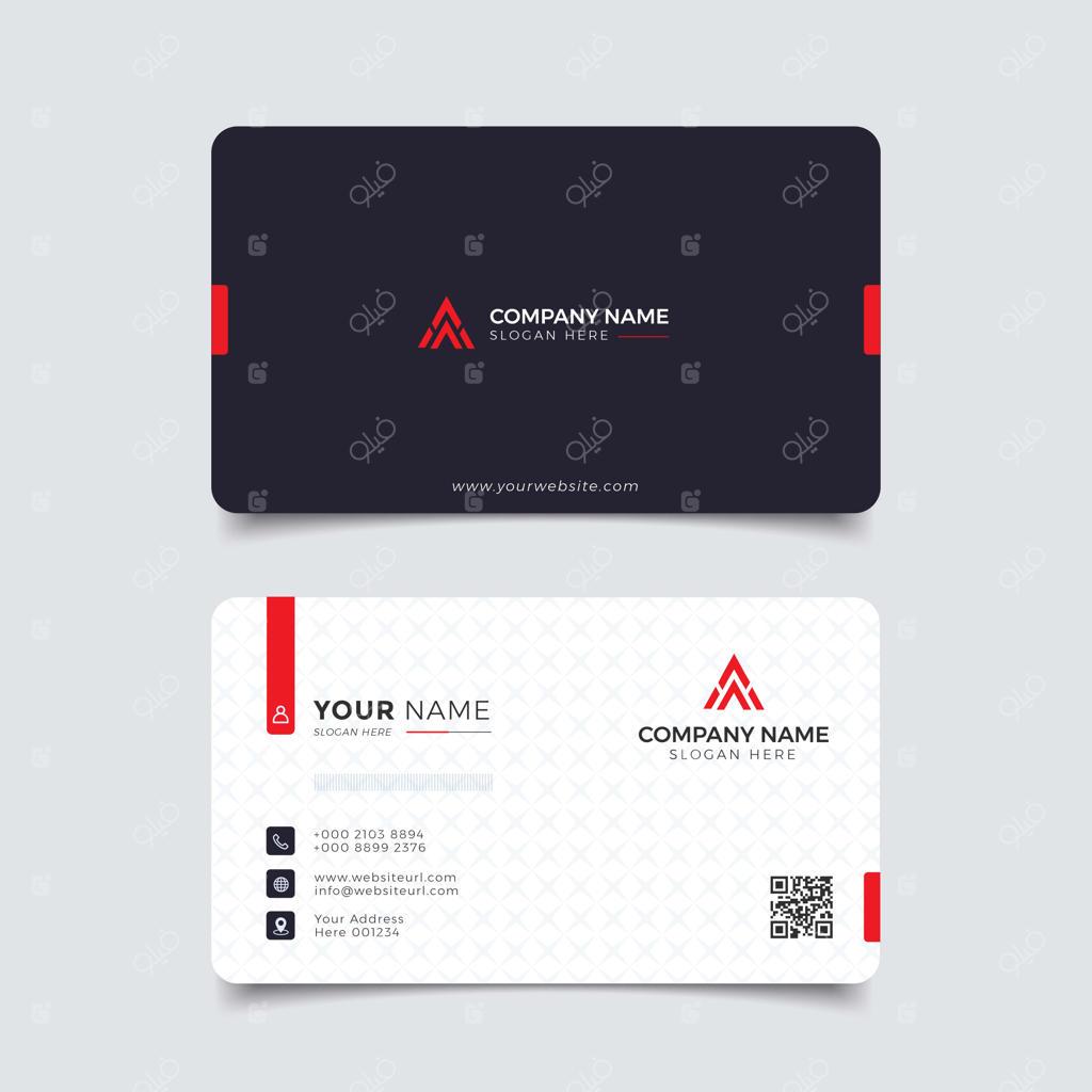 کارت ویزیت قرمز، مدرن، شیک و حرفه‌ای