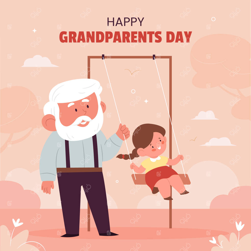 تصویرسازی مسطح برای جشن روز پدربزرگ و مادربزرگ‌ها