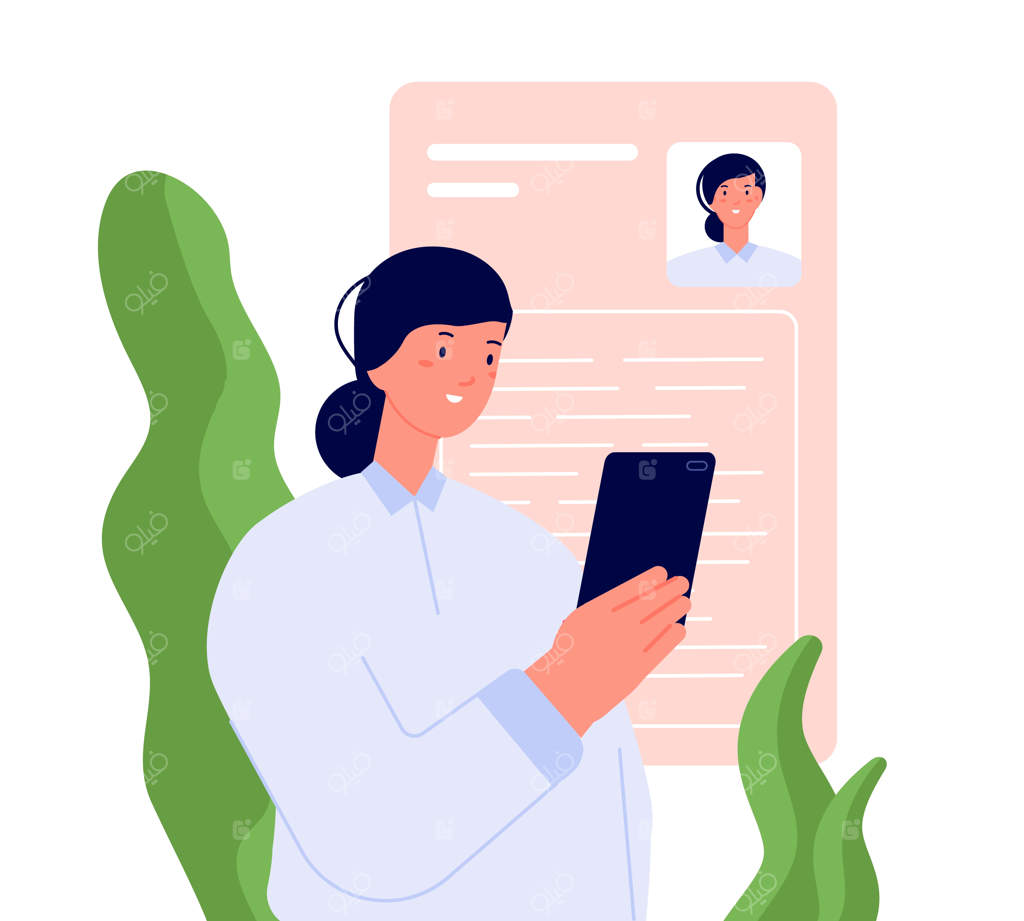 جستجوی کار آنلاین: زنی که رزومه‌اش را در اینترنت منتشر می‌کند - یافتن ایده کسب‌وکار جدید؛ دختری که با استفاده از گوشی هوشمند، به دنبال رشد حرفه‌ای می‌گردد.