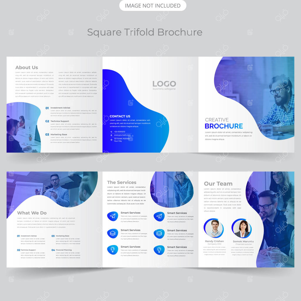 طراحی بروشور سه لت مربعی