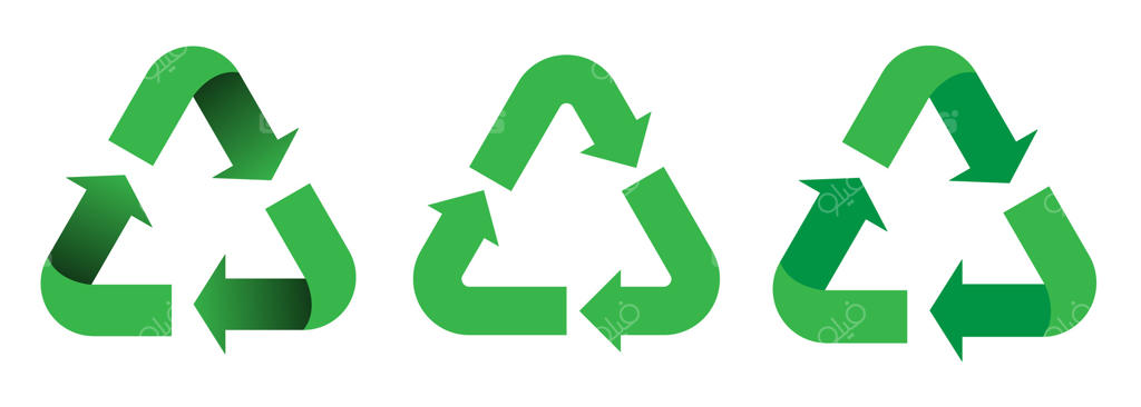مجموعه آیکون بازیافت: نمادهای پیکان سبز بازیافت در سبک‌های مختلف. نشان بازیافت و استفاده مجدد. طراحی آیکون‌های تخت برای بازیافت، استفاده مجدد و کاهش مصرف روی زمینه سفید.