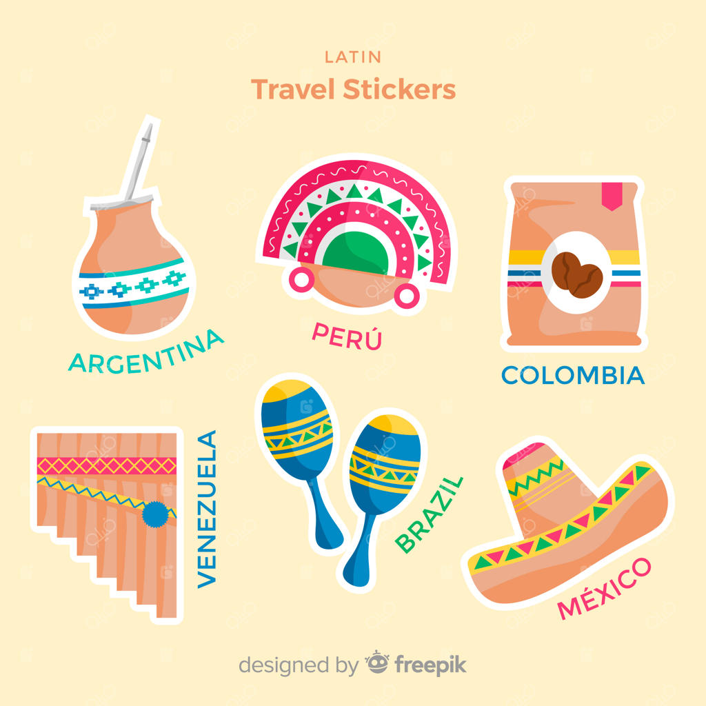 مجموعه‌ای از برچسب‌های سفر تخت