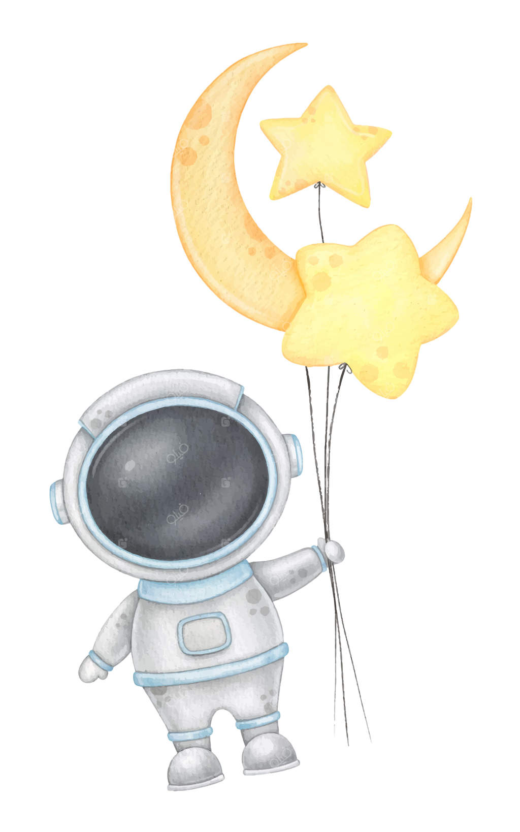 فضانورد با بادکنک‌ها در فضای کودکانه پرواز می‌کند