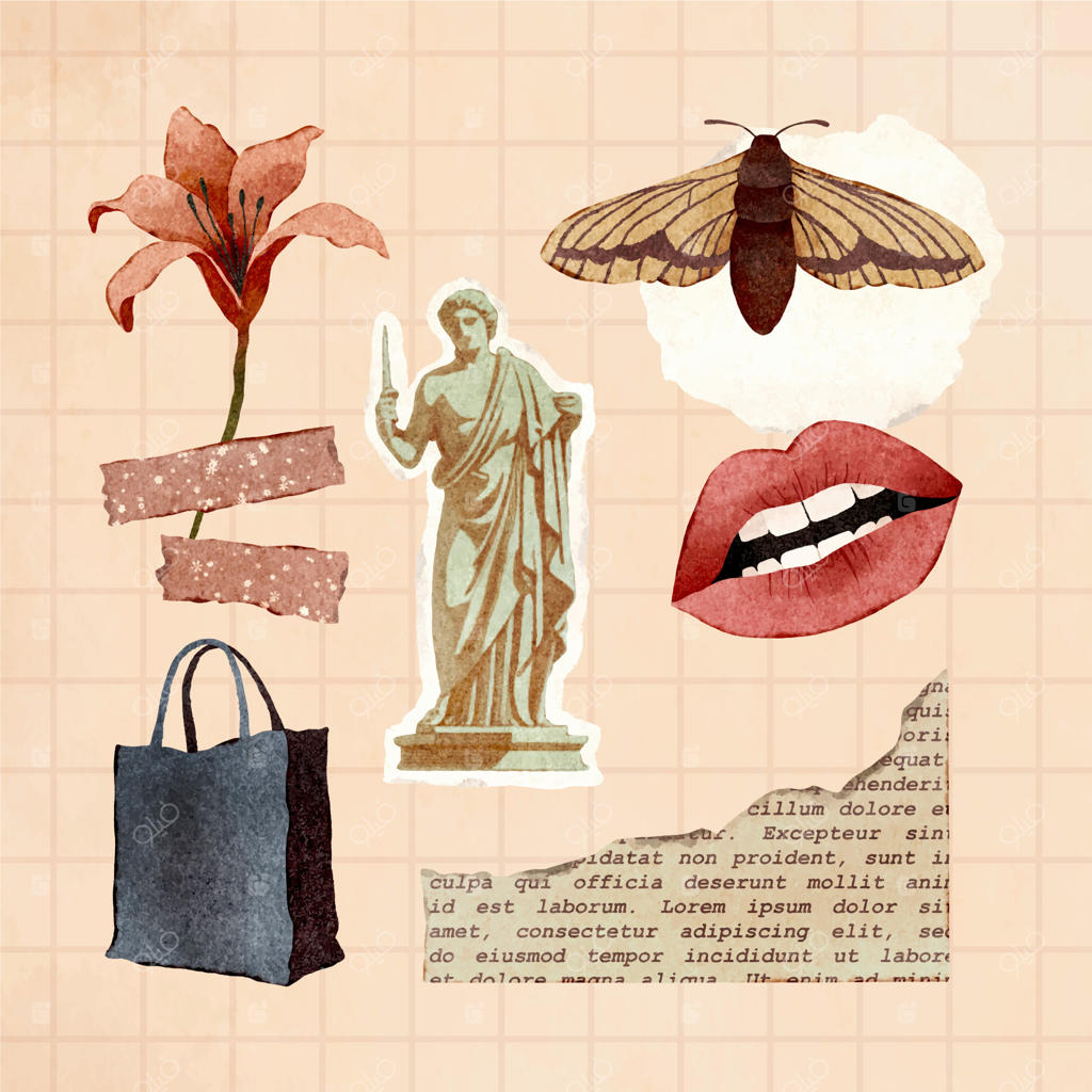 عنصر مجموعه کلاژ قدیمی