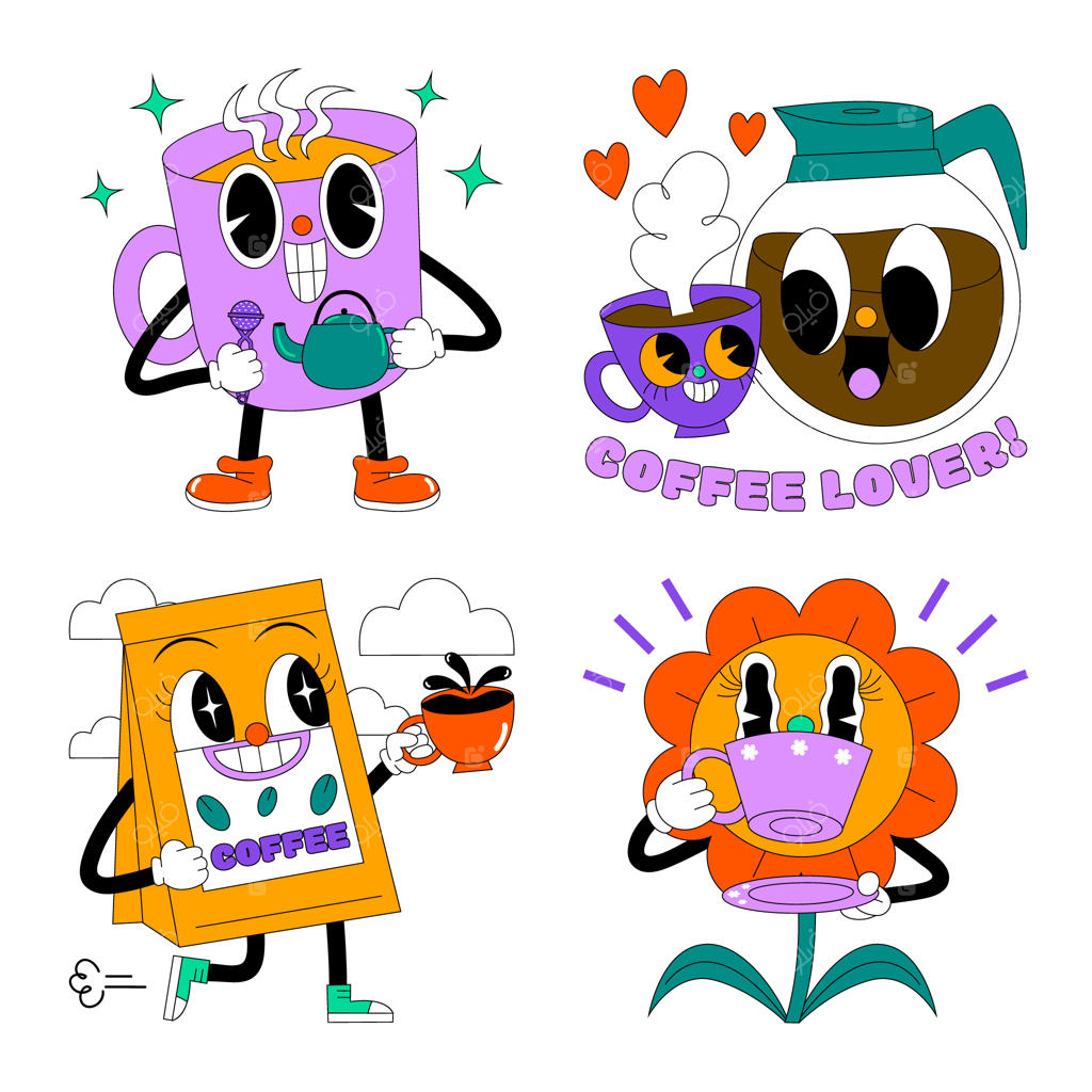 مجموعه برچسب‌های چای و قهوه