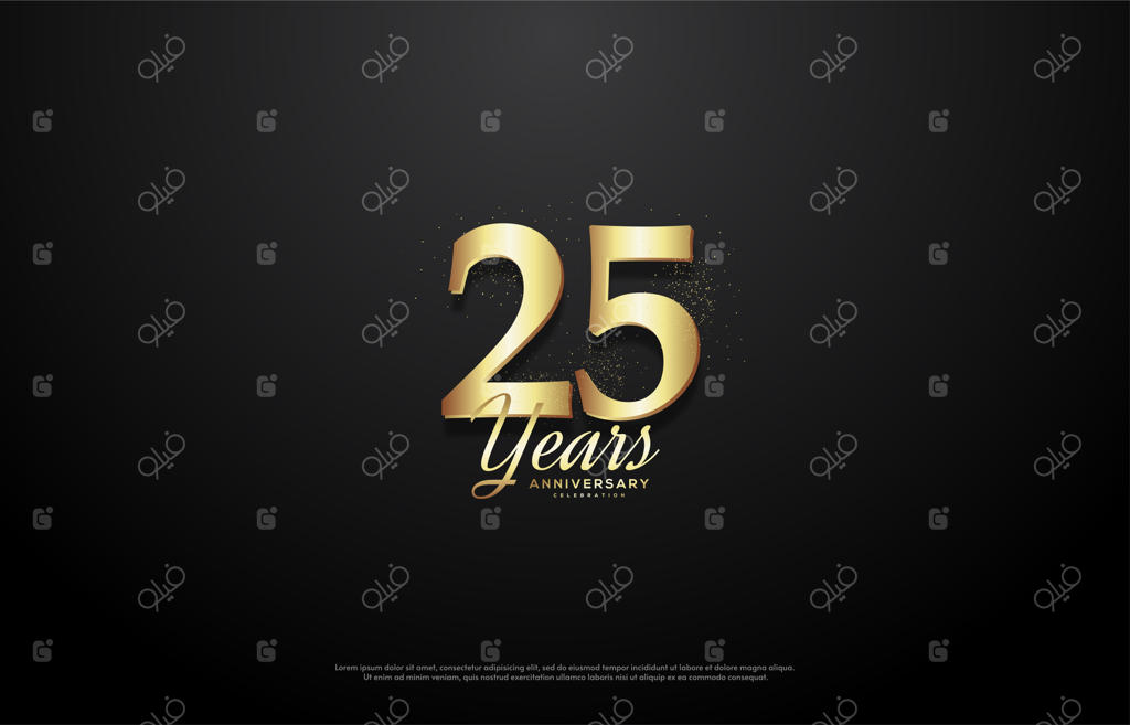 جشن بیست و پنجمین سالگرد با عددهای طلایی و لوکس.