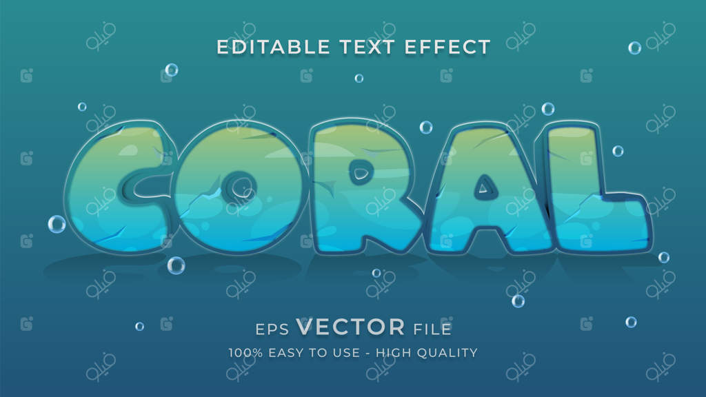 مفهوم افکت متنی قابل ویرایش مرجان دریایی