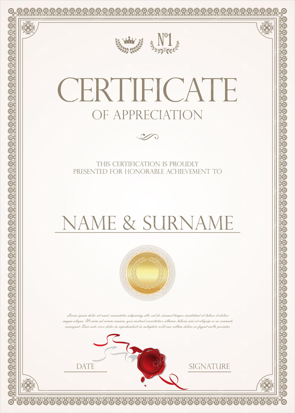 گواهینامه یا دیپلم به سبک رترو وینتیج