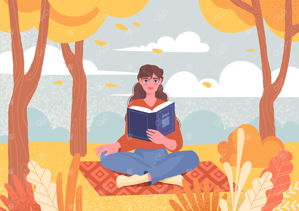 زنی در حال خواندن کتاب